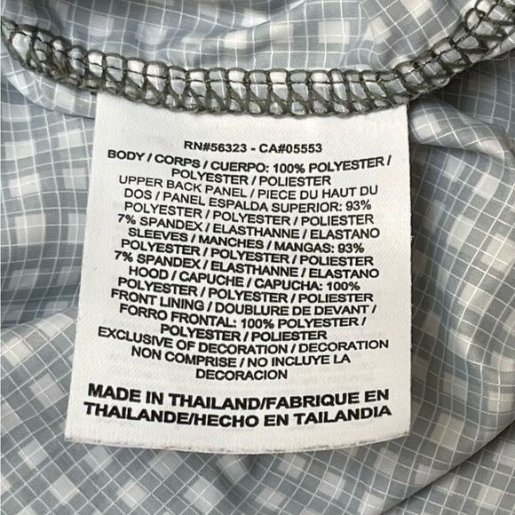 Nike GOLF Pullover Dri-Fit Fabric Mix 1/2 Zip Cover-Up Size M Green Gingham Hood - Picture 7 of 13